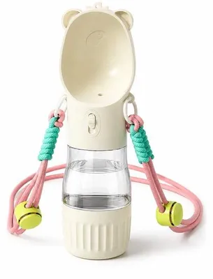 Immagine prodotto di Contenitore per l'acqua per cani - 2-in-1: contenitore per l'acqua da 250 ml e ciotola per il cibo da 180 ml - Ideale per l'esterno
