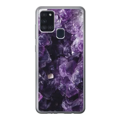 Produktbild von MuchoWow® Handyhülle Schutzhülle Hülle für Samsung Galaxy A21s Amethyst - Edelsteine - Mineralien Silikon Softcase Handy Hülle - Hartschale