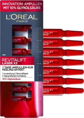 Produktbild von L'Oréal Paris - Peeling-Effekt Ampullen 7-Tage-Kur Revitalift Laser X3