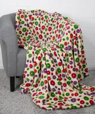 Produktbild von jilda-tex Wohndecke Kuscheldecke Plüschdecke Decke Tagesdecke Soft Verschiedene Designs (Buttons White)