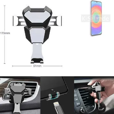 Produktbild von K-S-Trade Lüftungshalterung kompatibel mit Ulefone Note 14 kompakte Handy-Halterung Lüftungsschlitz Lüftungsgitter Autohalterung KFZ Auto-Halterung