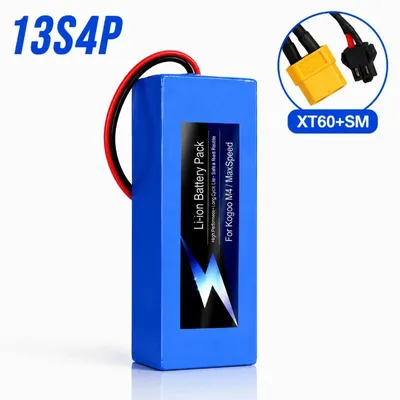 Obrázek produktu pro Lithium-iontová baterie - 48 V, konfigurace 13S4P - akumulátor - 10 Ah - Li-ion - články 18650 - konektor XT60-SM - pro elektrické koloběžky