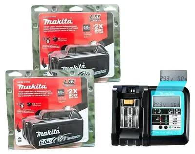 Image de Batterie lithium-ion, capacité 6000 mAh, indicateur LED, chargeur LED 6 Ah x 2