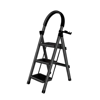 Produktbild von Trittleiter 3 Stufen Klappbar,Klappleiter Anti-Rutsch Trittflächen,Klapptritt Haushaltstritt Stahl Kleine Leiter für Haushalt & Büro 104x57x41.5cm