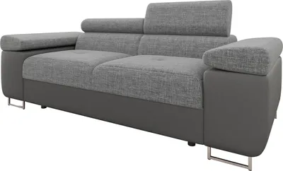 Produktbild von MIRJAN24 Sofa Torezio 2, Couch mit Einstellbare Kopfstützen, 2-Sitzer, Wohnzimmer, 198x102x70-90 cm (Farbe: Soft 029 + Lux 05)