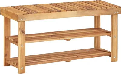 Produktbild von The Living Store Schuhregal 90 × 32 × 46 cm Massivholz Akazie