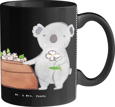 Produktbild von Mr. & Mrs. Panda Kaffeebecher Bestatter Herz - Schwarz - Geschenk, cappuccinotasse, Trinkbecher, Kaffeetasse, Tasse, Teetasse