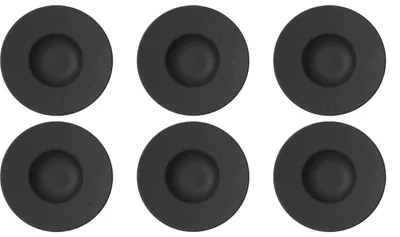 Produktbild von Villeroy & Boch Manufacture Rock 6er Set Pastateller schwarz D. 28cm Porzellan