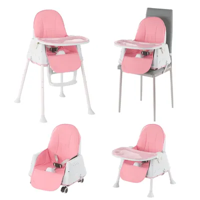 Produktbild von OYAJIA Kinderstuhl 2-in-1 Baby Kinderstuhl, kinderstuhl Mitwachsend Stuhl Abnehmbar Verstellbare Höhe und Breite, Babystuhl mit Tablett 3-Punkt-Gurt