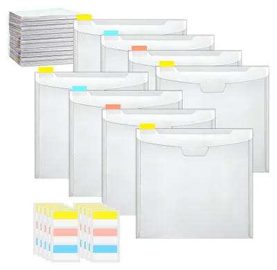 Produktbild von Organizer für Scrapbooking-Papier: transparenter Halter, 12 x 12 cm, Karteikartenetui, Kunstpapier, Aufbewahrungsbinder, Dokumenten-Organizer