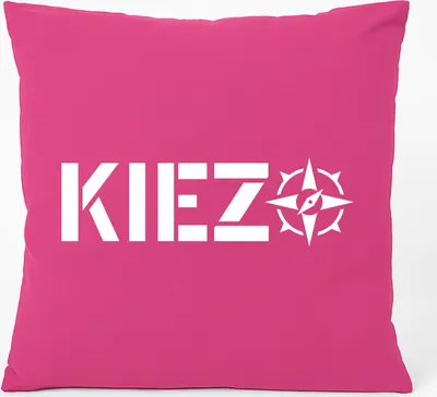 Produktbild von Huuraa Kissen Kiez Kompass 40x40cm mit Füllung Fuchsia Baumwolle Dekokissen Geschenkidee