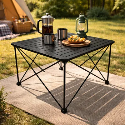 Produktbild von Campingtisch Klapptisch Gartentisch klappbar mit Tasche 70x70x56cm