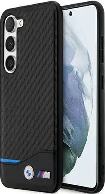 Produktbild von BMW Leather Carbon Hardcase Hülle Cover für Samsung Galaxy S23 Schwarz