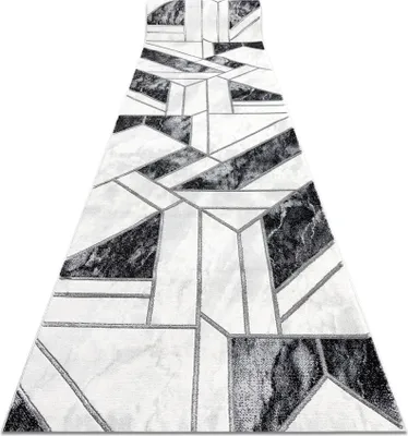 Produktbild von Exklusiv EMERALD Läufer 81953 glamour, stilvoll geometrisch schwarz / silber 120 cm Schwarz 120x330 cm
