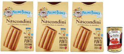 Produktbild von Mulino Bianco Nascondini Shortbread Kekse mit Schokolade zum Anbeißen biscuits cookies, 3x 330 g + Italian gourmet polpa 400g