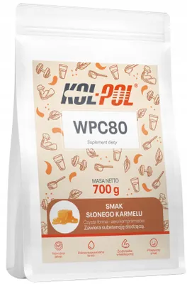 Zdjęcie produktu dla BIAŁKO WPC 80 SŁONY KARMEL 700g Odżywka białkowa serwatkowa Protein Kol-Pol