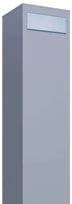 Produktbild von Standbriefkasten Monolith in Grau Metallic mit Edelstahlklappe