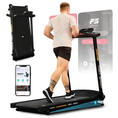Produktbild von TREX SPORT Laufband für zuhause klappbar elektrisch TX-500TM PULSO | Treadmill mit LCD-Display, Bluetooth, bis 12 km/h, 12 Programme mit Pulssensoren