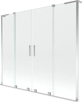 Produktbild von Mexen Velar L Duo Badewannenwand 2-flügelig verschiebbar 180 x 150 cm, transparent, chrom - 896-180-003-02-01