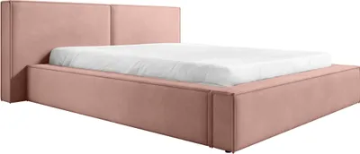 Produktbild von FEDVE Polsterbett Doppelbett Lopra Bett Bettkasten 160x200 cm Schmutziges Rosa (Magic Velvet 2257)