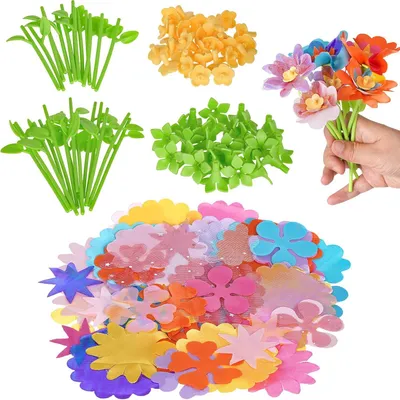 Produktbild von Blumenpresse Set mit 90 Stoffblumen, 100+ Zubehör, für kreative Blumenarrangements