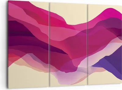 Produktbild von Bild auf Leinwand - Leinwandbild - 3 Teile - Abstraktion Berge Rosa - 105x70cm - Wand Bild - Wanddeko - Wandbilder - Leinwanddruck - Bilder - Wanddekoration - Leinwand bilder - CE105x70-4288