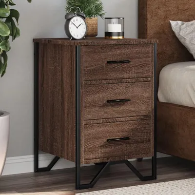 Image de vidaXL Table de nuit marron imitation chêne 40x41x60 cm bois composite