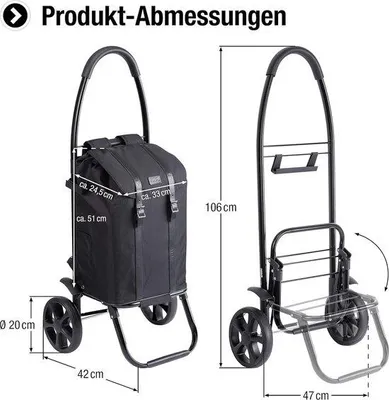 Produktbild von Famanu Einkaufstrolley und Rucksack, 45 Liter, faltbarer Shopper, praktische Transportlösung