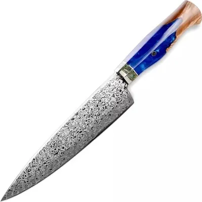 Zdjęcie produktu dla Damaszkowy Nóż kuchenny SA-20107 - Chef/Niebieski KP20107