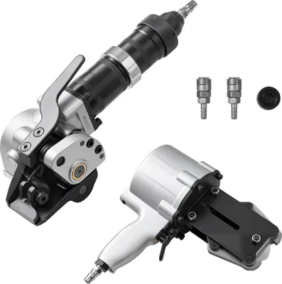 Produktbild von Pneumatische Umreifungsmaschine - Stahlband-Umreifungsgerät - 8500 N Spannkraft - Für 32 mm Stahl-/Metallband - Spannen, Schneiden & Versiegeln - Kombiwerkzeug