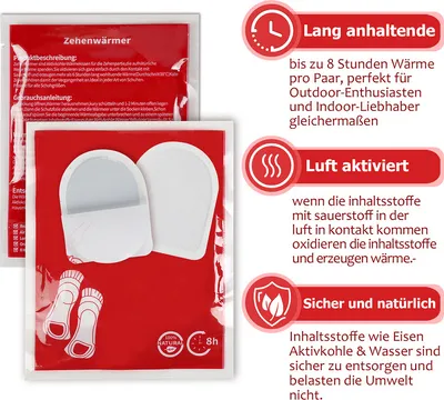 THERMO Company Fußwärmer - Selbstklebende Zehenwärmer Für 8 Stunden Wärme