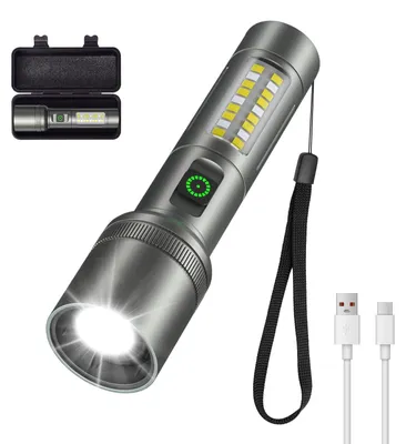 Productafbeelding van Led-zaklamp, zoombaar, 6 modi, oplaadbaar, 2000 lm
