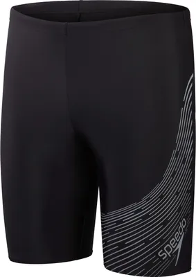 Produktbild von Speedo Medley Jammer Badehose Herren chlorbeständig, Farbe:Schwarz-Grau, Größe:6
