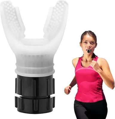 Produktbild von Atemtrainer mit anpassbaren Widerständen für die Verbesserung der Lungenkapazität - Cardio und Holz-Atmung - Weiß