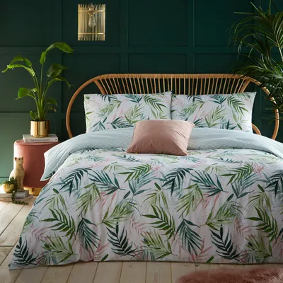 Obrázek produktu pro Furn - Sada ložního prádla "Bali Palm" RV2180 (Superking) (zelená/bílá)