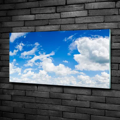 Produktbild von Tulup® Glas-Bild - 100x50 -Wandkunst - Wandbild hinter gehärtetem Sicherheitsglas  - Landschaften - Wolken Himmel - Blau