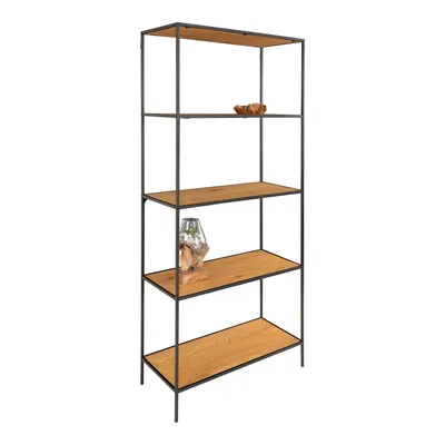 Immagine prodotto di Scaffale largo Vita con 3 ripiani, nero, decoro rovere.