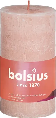 Produktbild von Bolsius rustikale Stumpenkerze 100 50 rosa