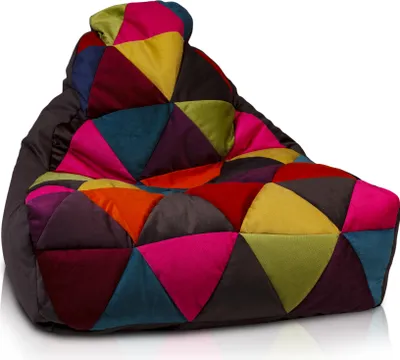 Obrázek produktu pro Ecopuf Keiko Patchwork, sedací vak, sedací vak, mikrovlákno, Hnìdá A84, M