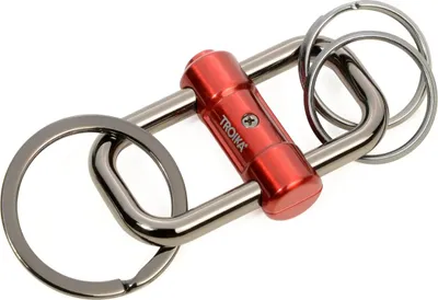 Produktbild von TROIKA 2-WAY KEY, Schlüsselring, Dunkles Grau, Rot, Metall, Rechteck, Uni, Alle