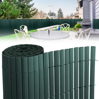 Immagine prodotto di Clanmacy 120x400cm privacy screen mat PVC bamboo privacy screen garden privacy fence balcony fence windbreak balcony panelling, green