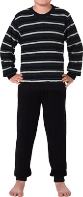 Produktbild von Toller Jungen Frottee Pyjama langarm Schlafanzug mit Bündchen - 212 501 13 804 ; navy , 122