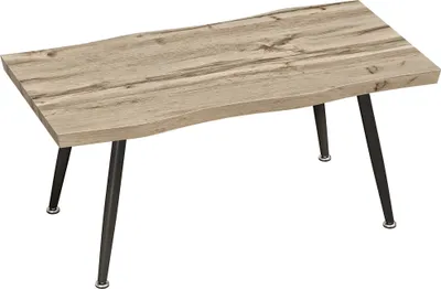 Zdjęcie produktu dla Stolik kawowy z nogami ze stali, wykończenie dębowe, 100 x 50 x 45 cm