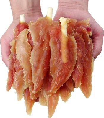 Zdjęcie produktu dla Delikatne przysmaki dla psów: Filet z kurczaka na patyku HauMiau, 500g