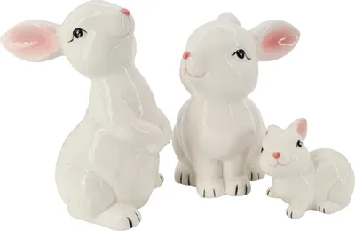 Produktbild von abc HOME | Dekofiguren Hasen | Keramik 3er Set