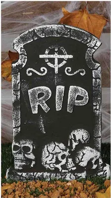 Image de Pierre tombale Tombeau Halloween Tête de mort RIP Mort 38x27cm