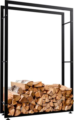 Produktbild von CLP Kaminholzständer Keri V2 schwarz 25x100x150 cm