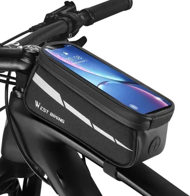 Obrázok produktu pre Taška na bicykel 1 l, s držiakom na telefón, dotyková obrazovka, vodotesná, pre e-bike