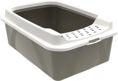 Produktbild von Katzentoilette mit Rand ROTHO MYPET Bonnie, 57.2 x 39.3 x 20.9 cm, Cappuccino, Recycelter Kunststoff, Niedriger Einstieg