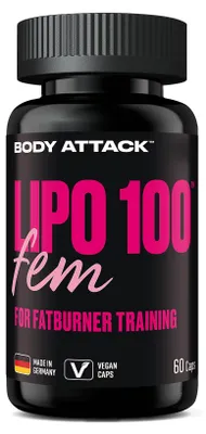 Produktbild von Body Attack Lipo 100 Fem (60 Kapseln)
